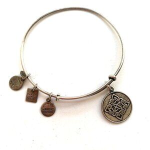 Alex and Ani Celtic Knot Charm Bracelet - Silver Finish Expands 2"- 3.5"